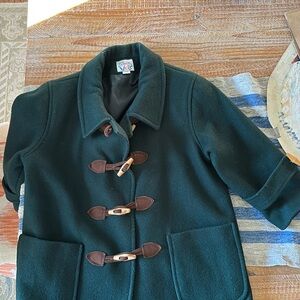Talbots Kids green pea coat XS